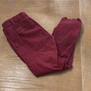 GAP Classic Straight Leg Pants in Deep Red